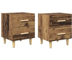 Lovos spintelė su stalčių 2 pcs Senas medis 40 x 35 x 47.5cm