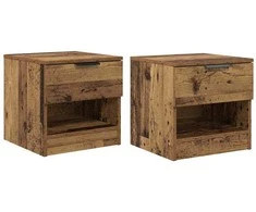 Lovos spintelė su stalčių 2 pcs Senas medis 40 x 39 x 40cm