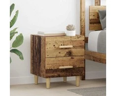 Lovos spintelė su stalčių 2 pcs Senas medis 40 x 35 x 47.5cm