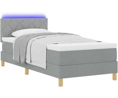 LED Čiužinio Lova Šviesiai pilka 100 x 200 cm audinys