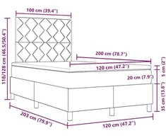 Kiemas lova su LED juostelėmis Juoda 120 x 200 cm audinys