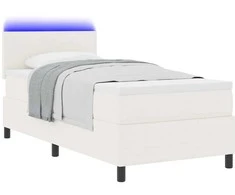 LED Čiužinio Lova su galvūgalio Kremas ir balta 100 x 200 cm