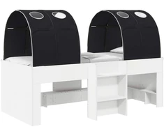 Lovos su Tuneliu 4 pcs Balta ir juoda Apdirbta mediena