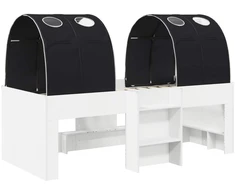 Lovos su Tuneliu 4 pcs Balta ir juoda Apdirbta mediena
