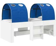 Lovos su Tuneliu 4 pcs Balta ir mėlyna Apdirbta mediena