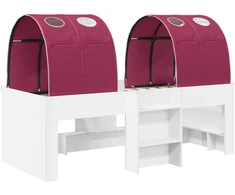 Lovos su Tuneliu 4 pcs Balta ir raudona Apdirbta mediena