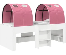 Lovos su Tuneliu 4 pcs Balta ir rožinė Apdirbta mediena