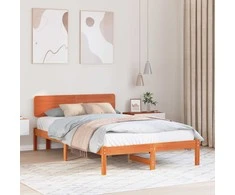 Lova Lovos rėmas Vaško ruda 135 x 190 cm Kietos pušies mediena