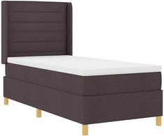 Kiemas lova su čiužiniu Tamsiai rudas 80 x 200 cm audinys