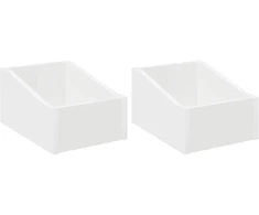 LP įrašų dėžutė 2 vnt. Balta 23 x 33 x 16 cm Apdirbta mediena