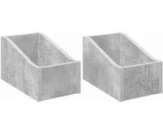 LP įrašų dėžutė 2 vnt. Betono pilka 18 x 32 x 18 cm