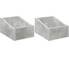 LP įrašų dėžutė 2 vnt. Betono pilka 23 x 33 x 16 cm