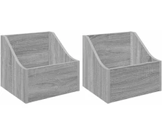 LP įrašų dėžutė 2 vnt. Pilka Sonoma 37 x 33 x 32 cm