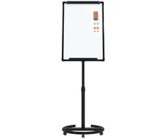 Magnetinė lenta su ratu Juoda ir Balta 62 x 62,5 x 197 cm EPS