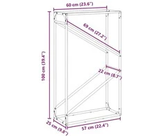 Malkų lentyna, antracitas,60x25x100cm, šaltai valcuotas plienas
