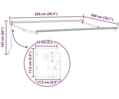 Rankinis markizės rėmas 2,5 x 2 m Balta