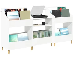 Medijos lentynos rinkinys 3 vnt. Balta 212 x 46 x 112 cm