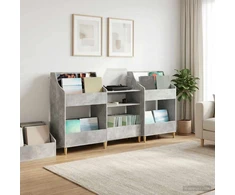Medijos lentynos rinkinys 3 vnt. Betono pilka 212 x 46 x 112 cm