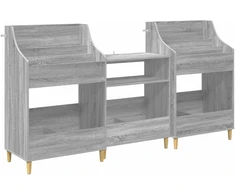 Medijos lentynos rinkinys 3 vnt. Pilka Sonoma 212 x 46 x 112 cm