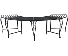 Medžio suolelis 4-Vietų skaičius 160 x 80 x 44 cm Plienas Juoda