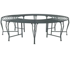Medžio suolelis 8-Vietų skaičius Ø 160 x 44 cm Plienas
