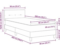 Kiemas lova su pagalve su galvūgalio Mėlyna 90 x 200 cm audinys