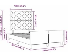 Lovos rėmas su galvūgalio Mėlyna 100 x 200 cm audinys