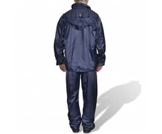 Mėlynas Vyriškas 2 Dalių Kostiumas nuo Lietaus su Gobtuvu, L