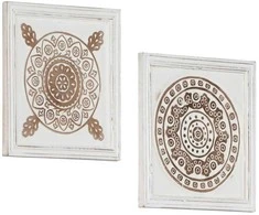 Meno dekoras 2 pcs Ruda ir balta 40 x 40 x 1,5 cm