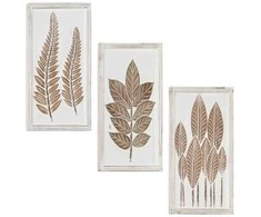 Meno dekoras 3 pcs Ruda ir balta 40 x 40 x 1,5 cm
