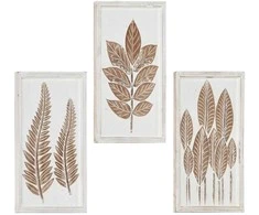 Meno dekoras 3 pcs Ruda ir balta 40 x 40 x 1,5 cm