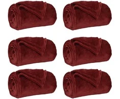 Mesti antklodės 6 pcs Bordo raudona 150 x 200 cm Flysas