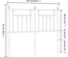 Metalinis galvūgalis, baltos spalvos, 120cm