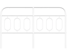 Metalinis galvūgalis, baltos spalvos, 137cm
