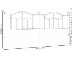 Metalinis galvūgalis, baltos spalvos, 193cm