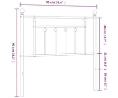Metalinis galvūgalis, baltos spalvos, 90cm