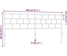 Metalinis galvūgalis, juodos spalvos, 200cm