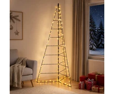 Metalinė eglutė su LED KUOPIO 210 cm Šilta balta Plienas Juoda