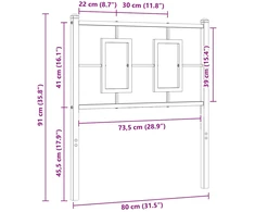Metalinis keičiamas galvūgalis, baltos spalvos, 75 cm