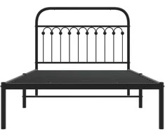 Lova Metalinis lovos rėmas su galvūgaliu, juodos spalvos, 107x203cm