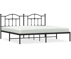 Lova Metalinis lovos rėmas su galvūgaliu, juodos spalvos, 200x200cm