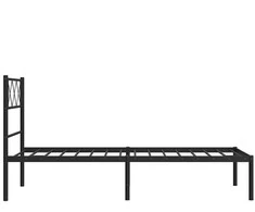 Metalinis lovos rėmas su galvūgaliu, juodos spalvos, 100x200cm