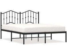 Lova Metalinis lovos rėmas su galvūgaliu, juodos spalvos, 135x190cm