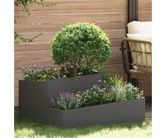 Sodo vazonas Juoda 80 x 80 x 50 cm Šaltai valcuotas plienas