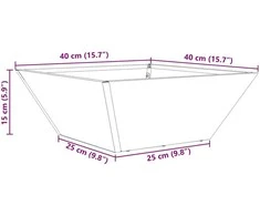 Sodo vazonas Juoda 40 x 40 x 15 cm Šaltai valcuotas plienas