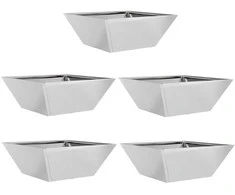 Sodo vazonas 5 pcs Sidabro 40 x 40 x 15 cm Nerūdijantis Plienas