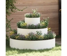 Sodo vazonas Balta 90 x 90 x 20 cm Šaltai valcuotas plienas