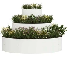 Sodo vazonas Balta 90 x 90 x 20 cm Šaltai valcuotas plienas