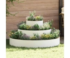 Sodo vazonas Balta 120 x 120 x 20 cm Šaltai valcuotas plienas