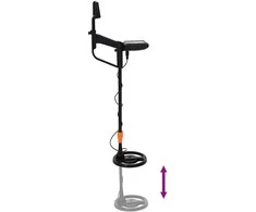 Metalo detektorius su LCD ekranu 3 modeliai 19 cm ritė Juoda